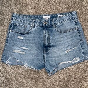 Forever 21 Distressed Light Blue Jean Shorts